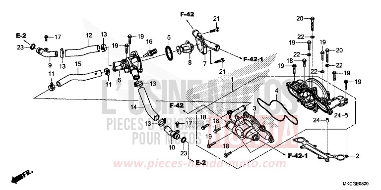 POMPE A EAU de Gold Wing DARKNESS BLACK METALLIC (NH463D) de 2020